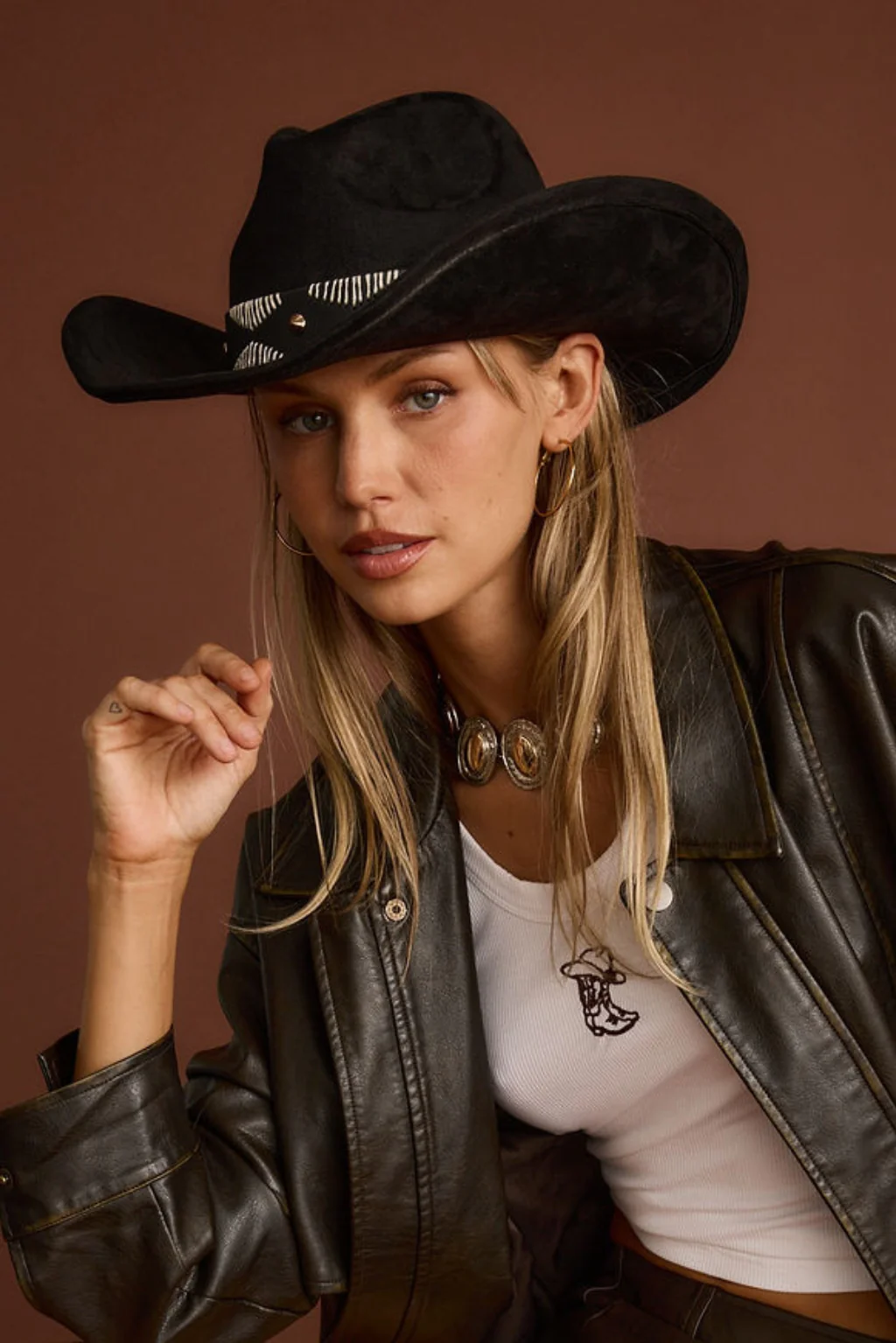 Talon Black Suede Cowboy Hat - Image 4