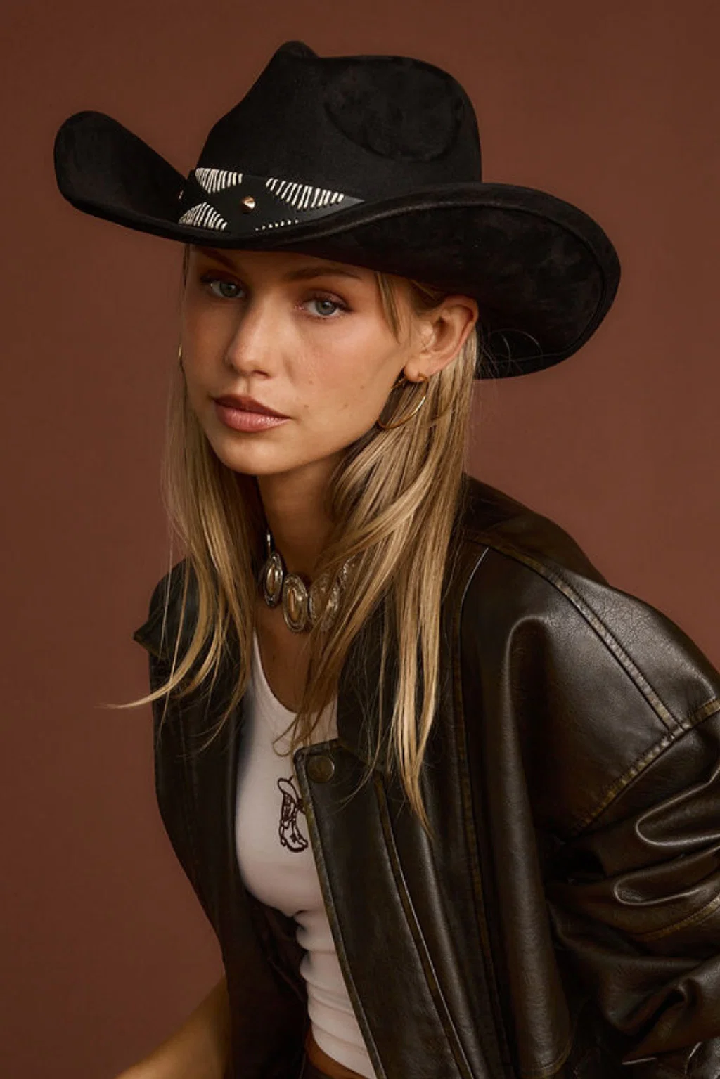 Talon Black Suede Cowboy Hat - Image 5