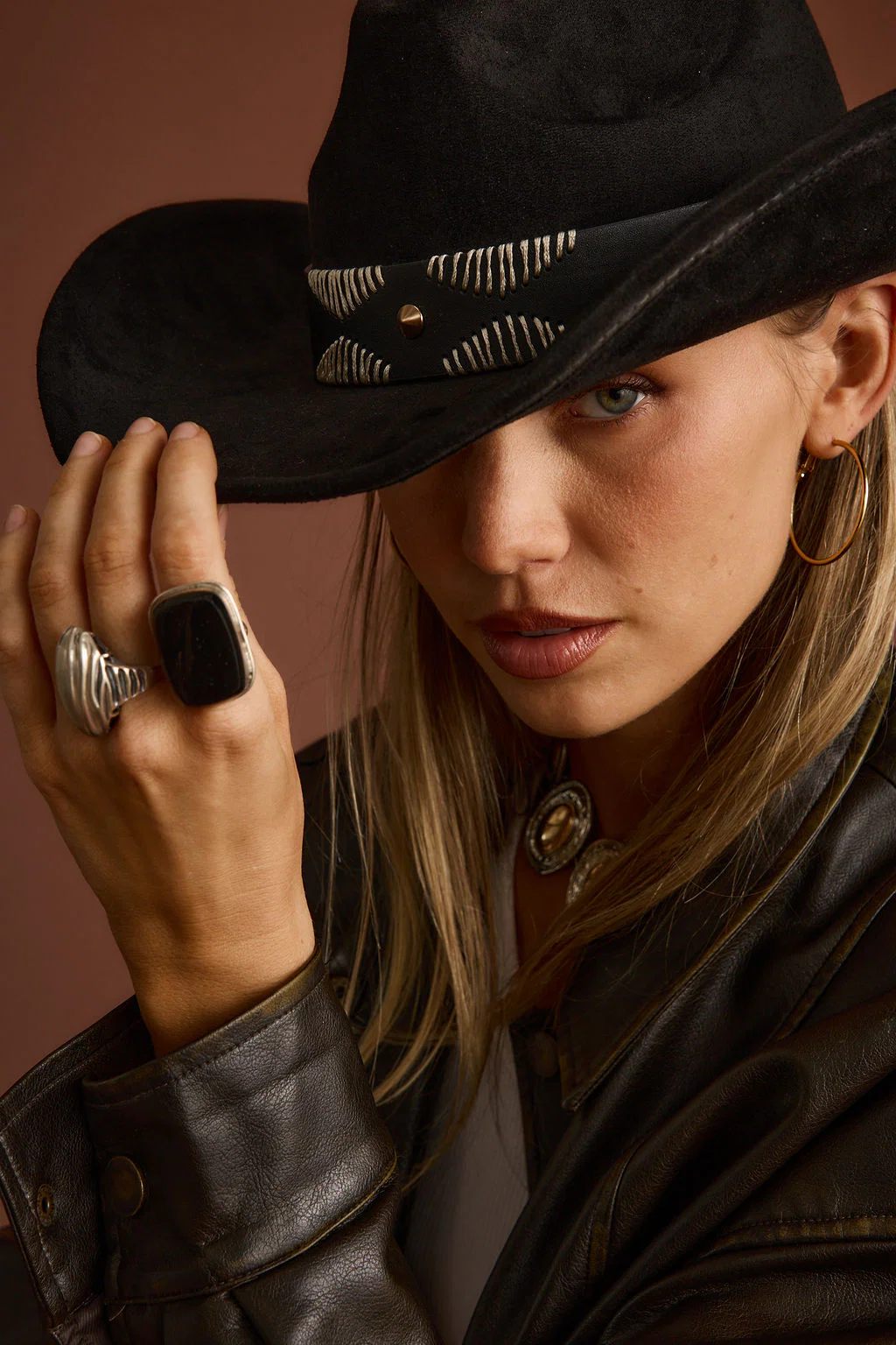 Talon Black Suede Cowboy Hat - Image 6