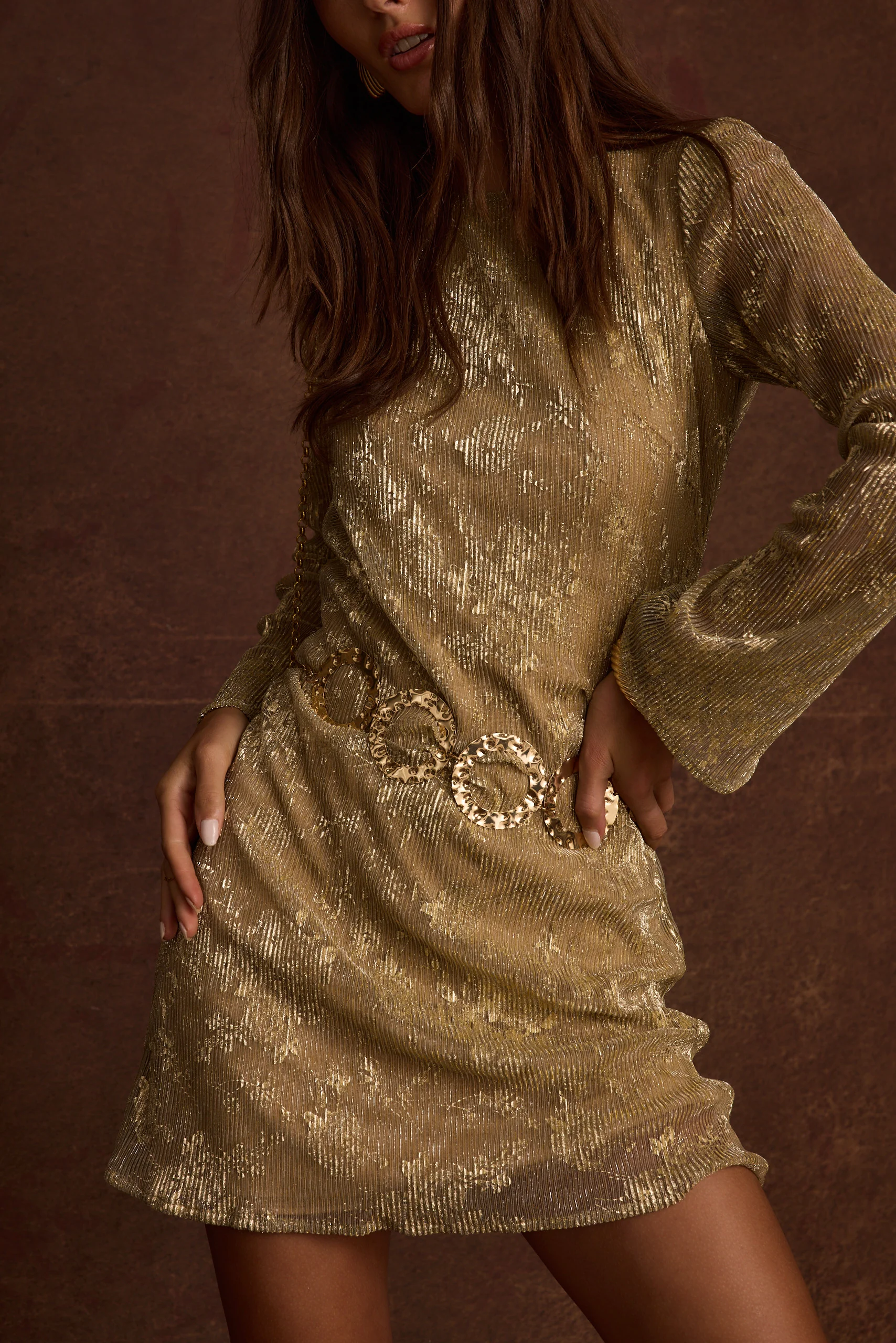 Tate Gold Mini Dress - Image 6