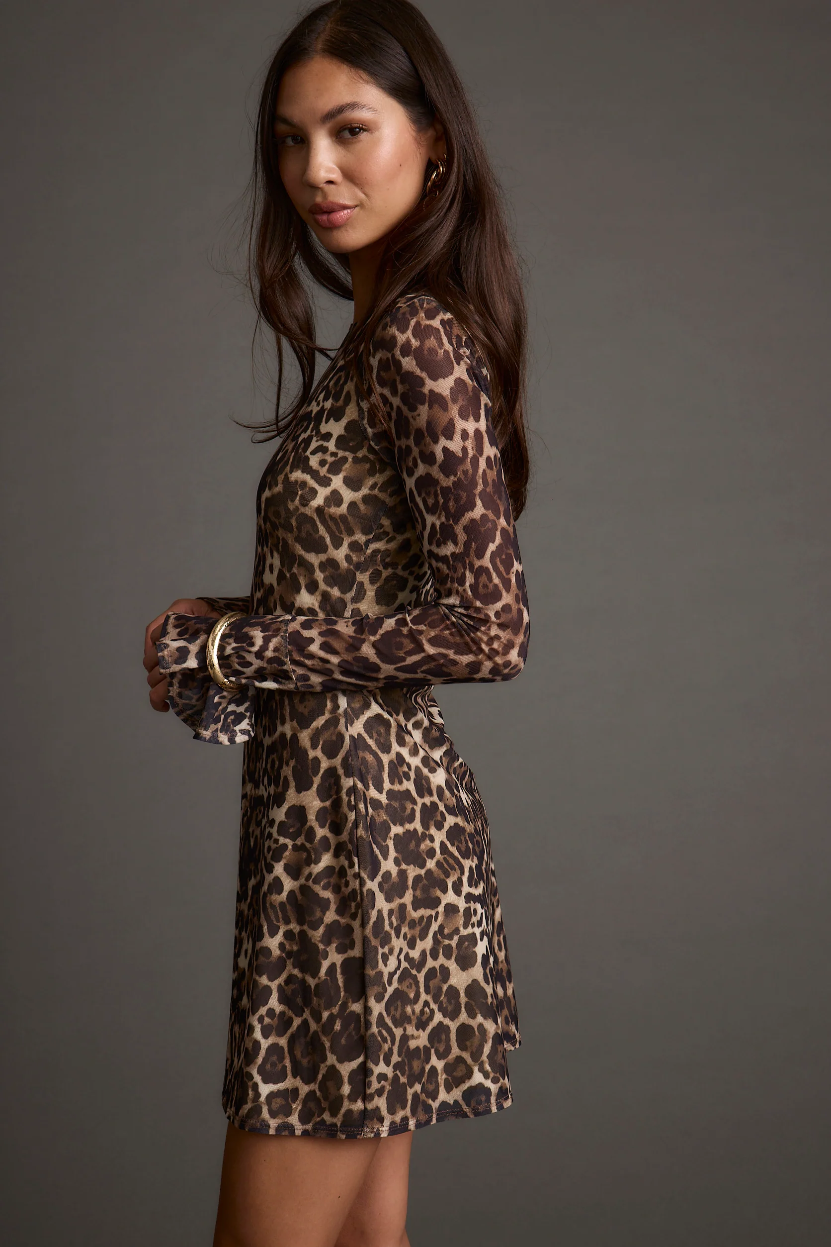 Tatum Leopard Mesh Mini Dress - Image 3