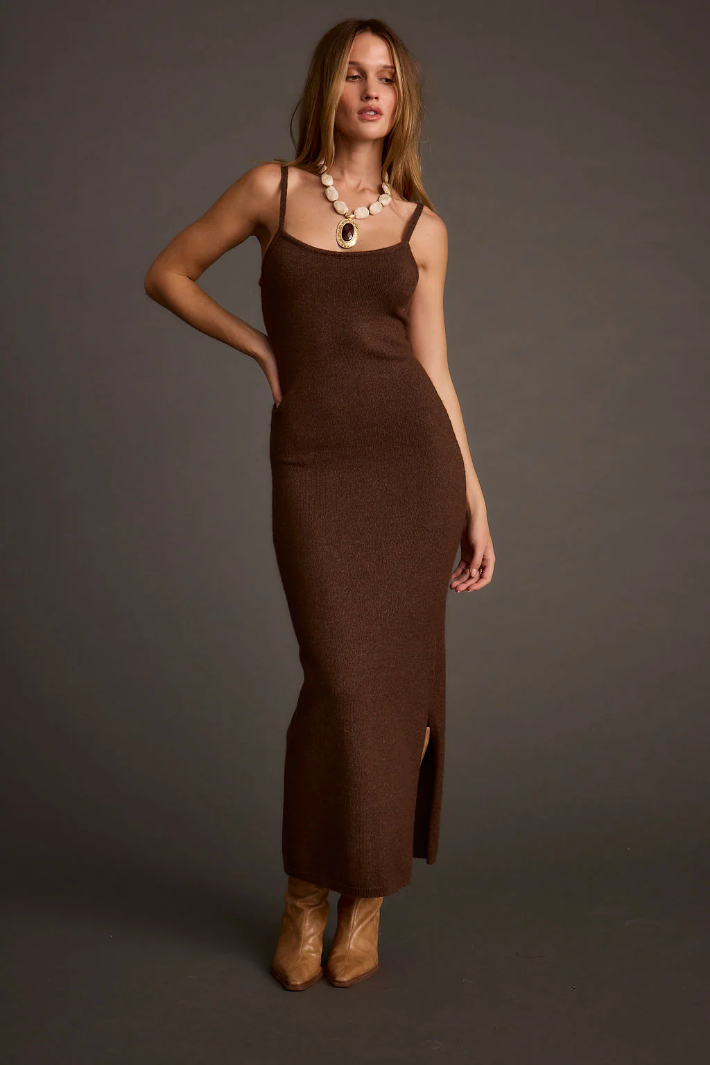 Teresa Mocha Sweater Midi Dress - Image 5