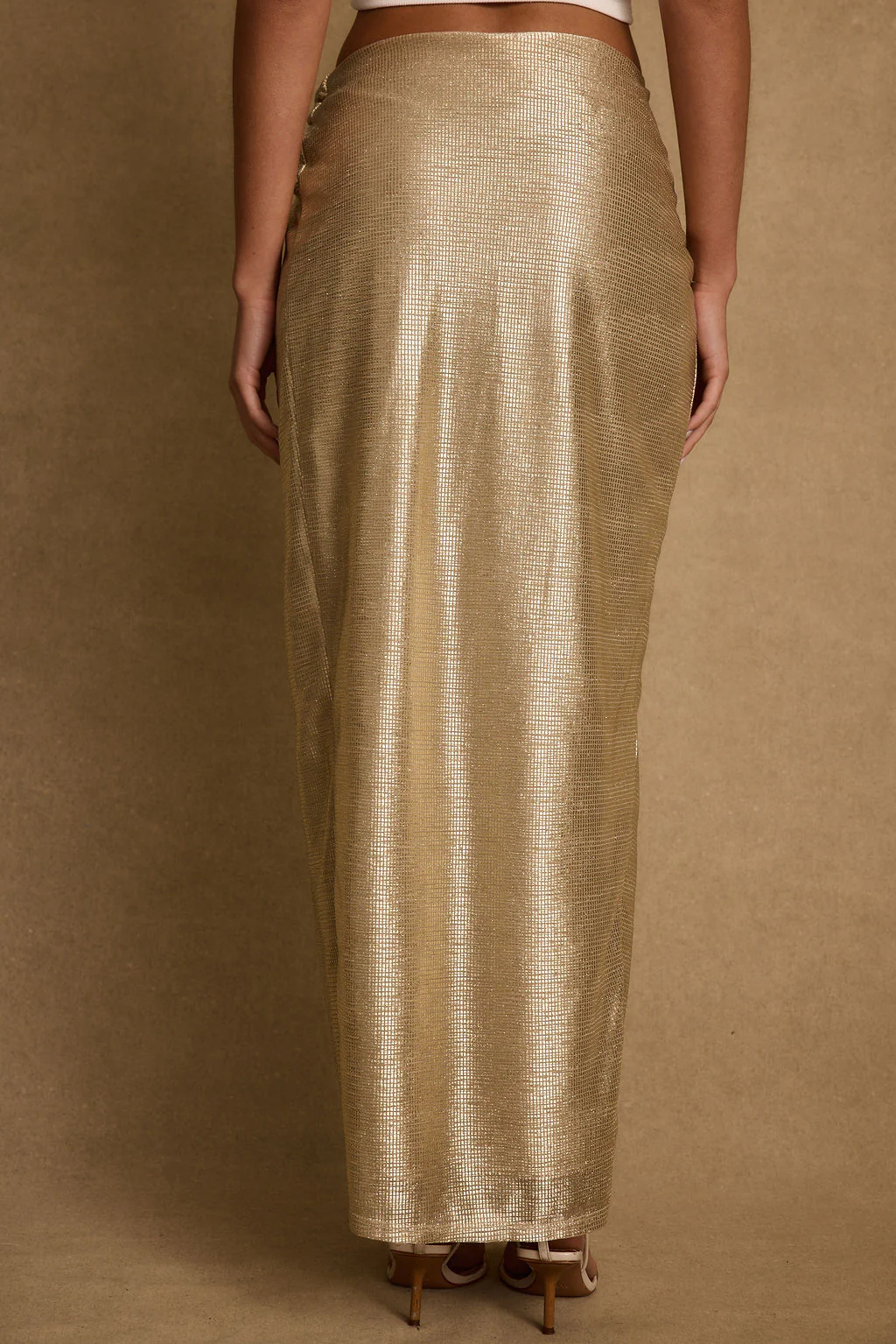 Toulouse Metallic Gold Maxi Skirt - Image 3