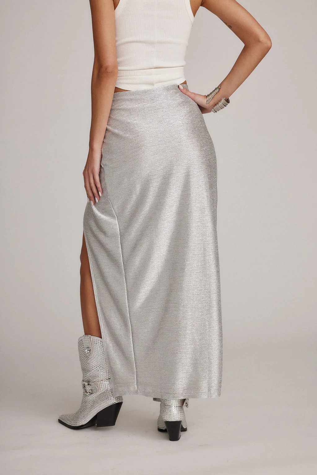 Toulouse Silver Maxi Skirt - Image 3