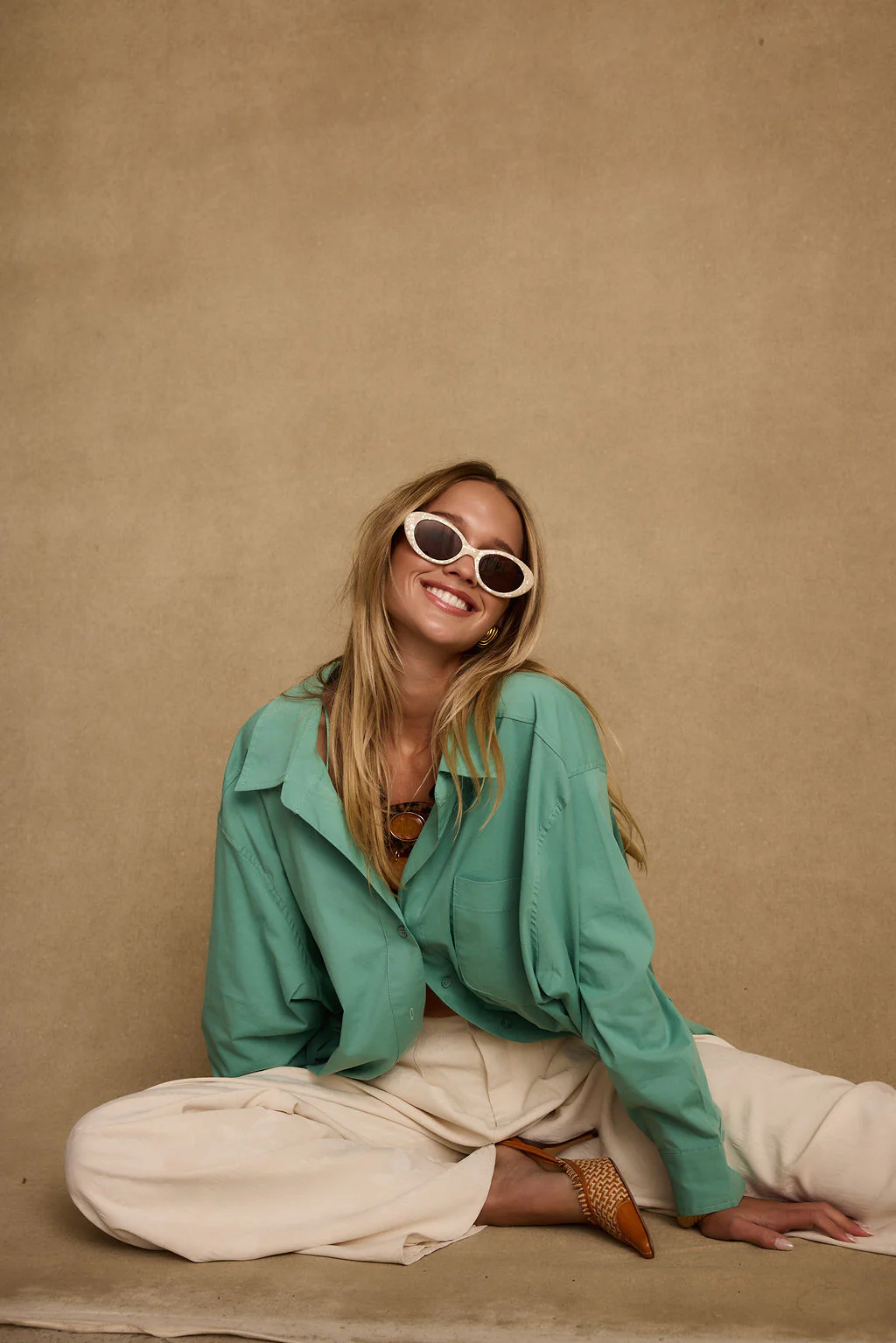 Vacanza Mint Button Up Top - Image 9