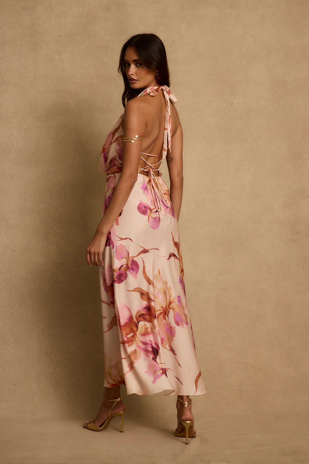 Valentina Light Pink Floral Maxi Dress - Image 5