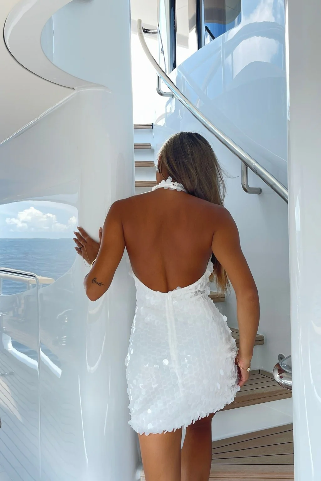 Vera White Payette Mini Dress - Image 2