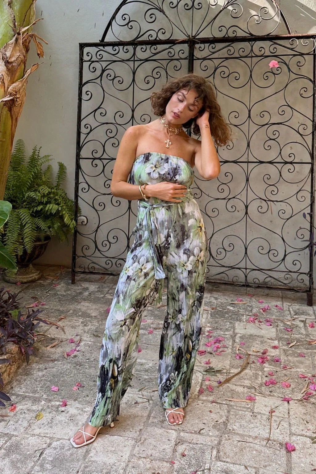 Verbena Plisse Strapless Jumpsuit - Image 3