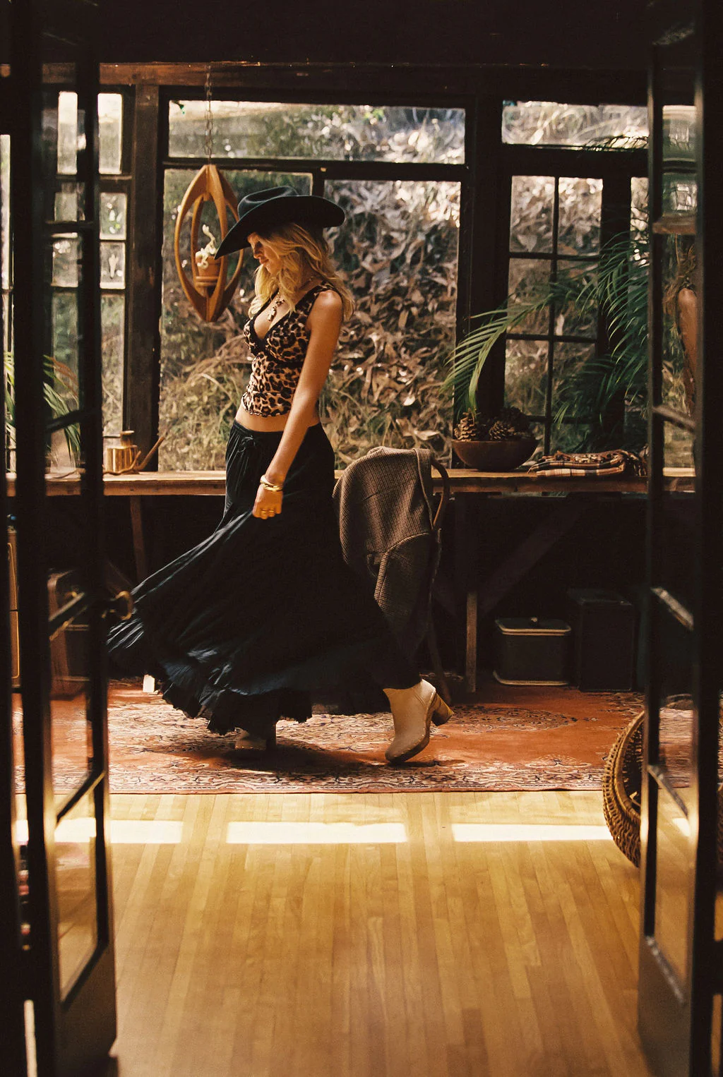 Violetta Black Gauze Maxi Skirt - Image 5