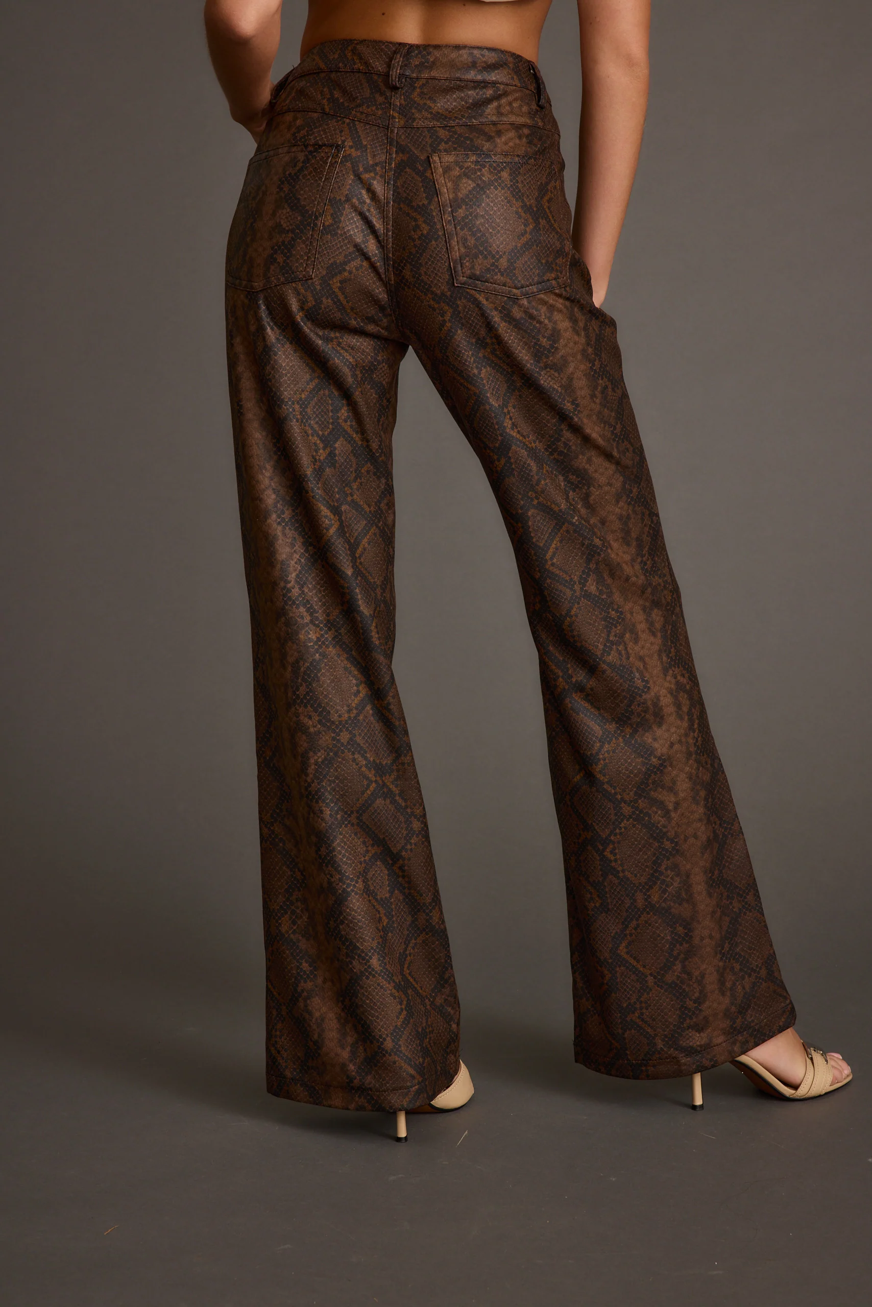 Viper Room Snake Print Vegan Leather Pants - Image 2