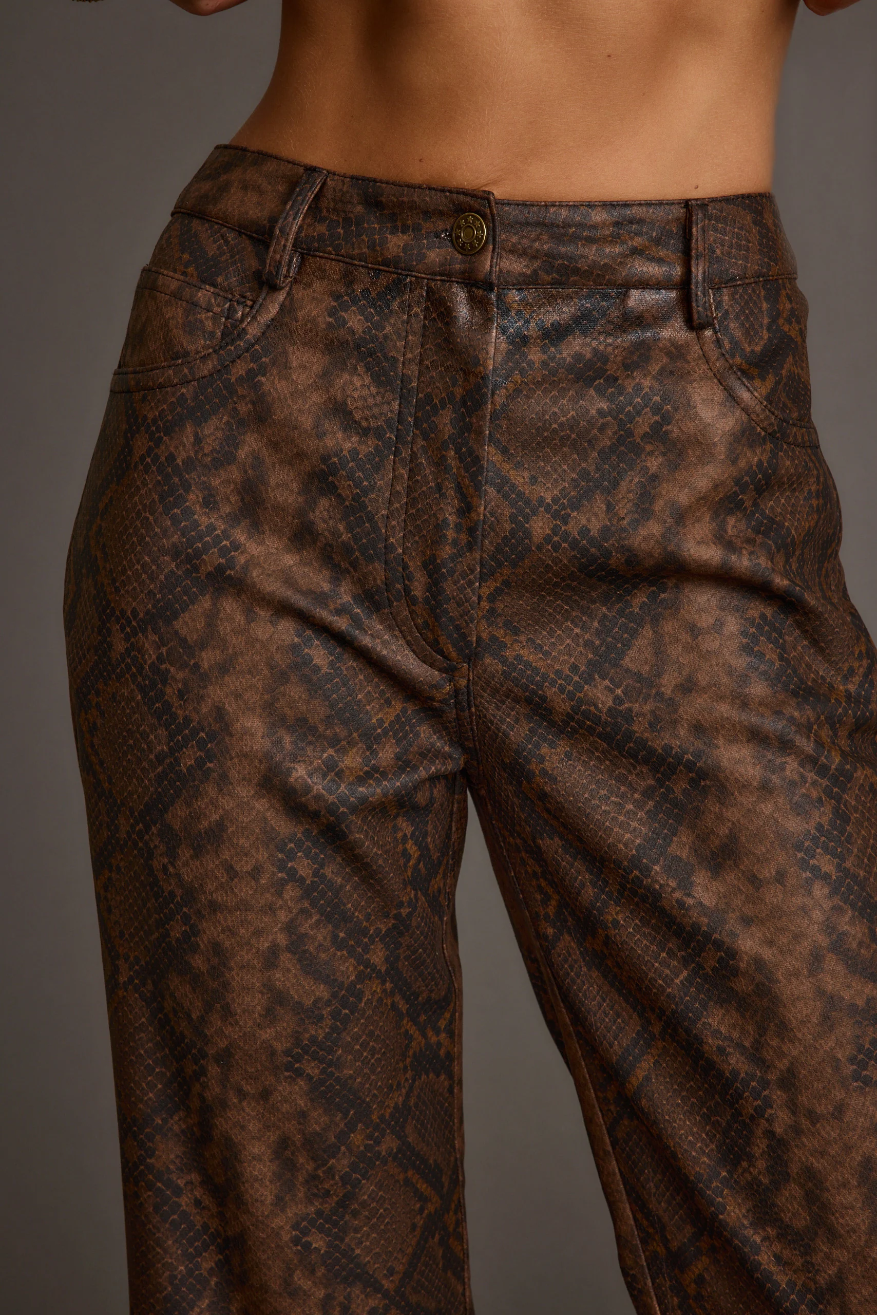Viper Room Snake Print Vegan Leather Pants - Image 4