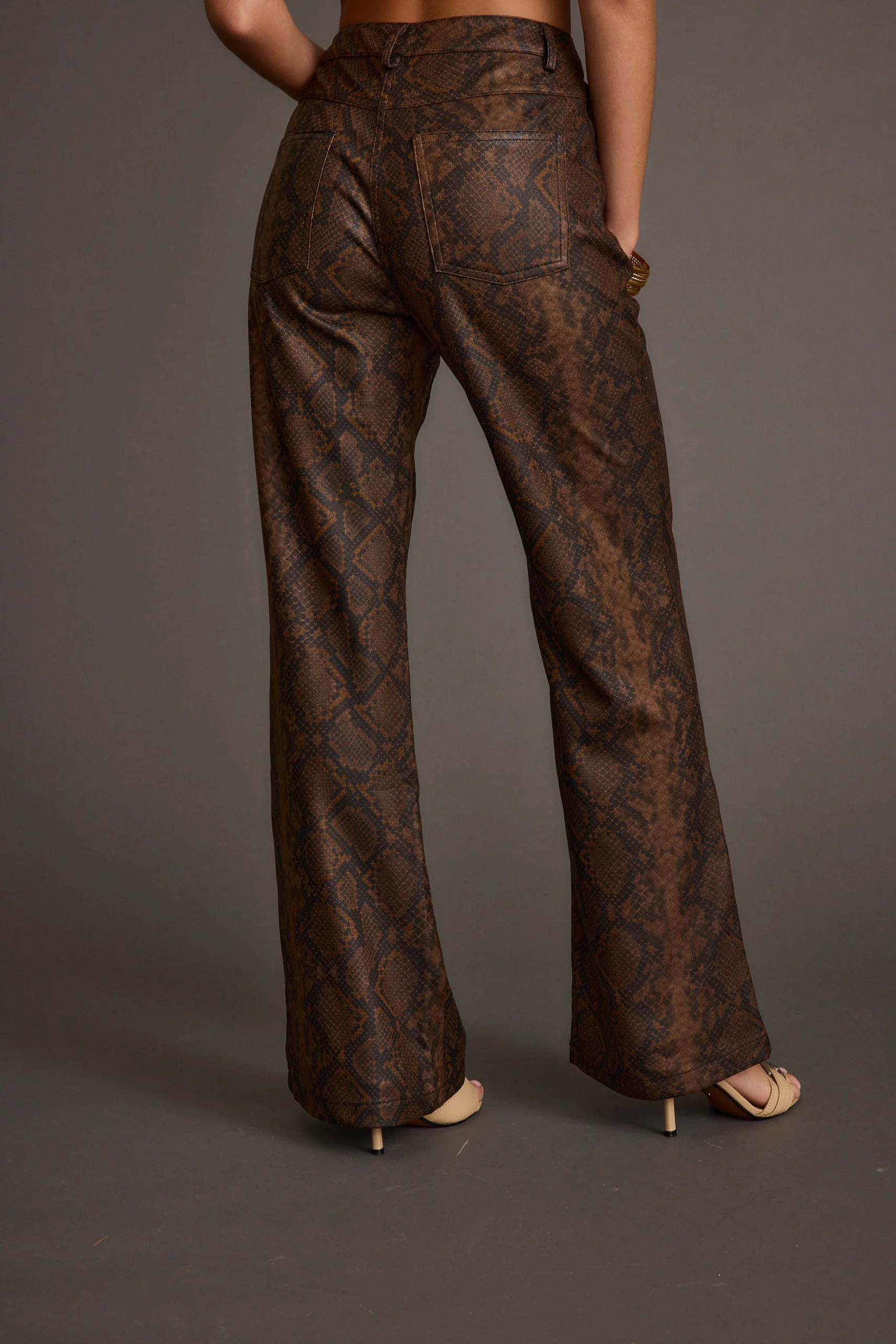 Viper Room Snake Print Vegan Leather Pants - Image 6