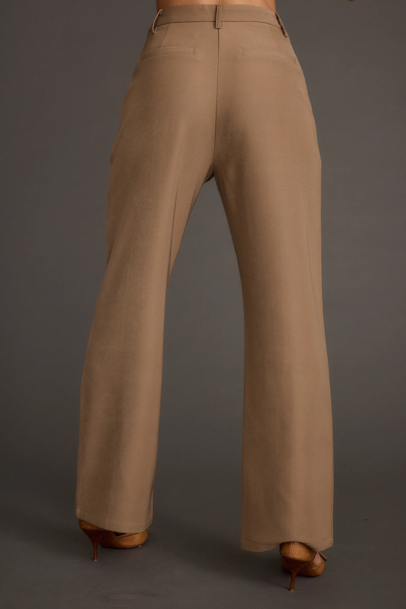 Virginia Taupe Seamed Slim Leg Trousers - Image 6