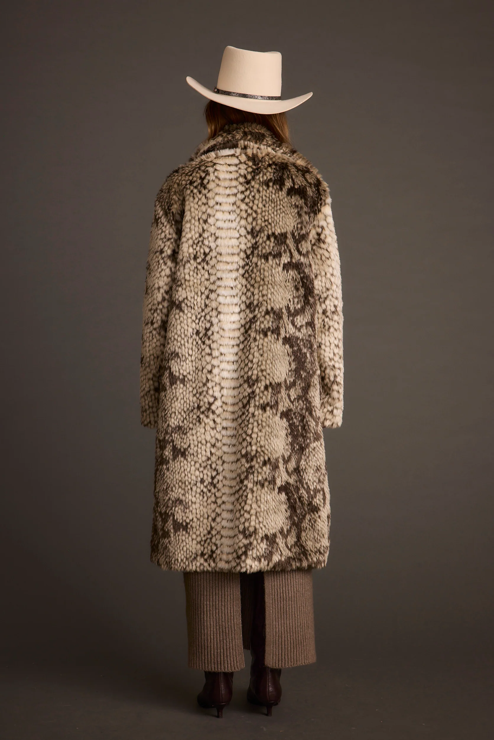 Vivienne Grey Snake Faux Fur Jacket - Image 5