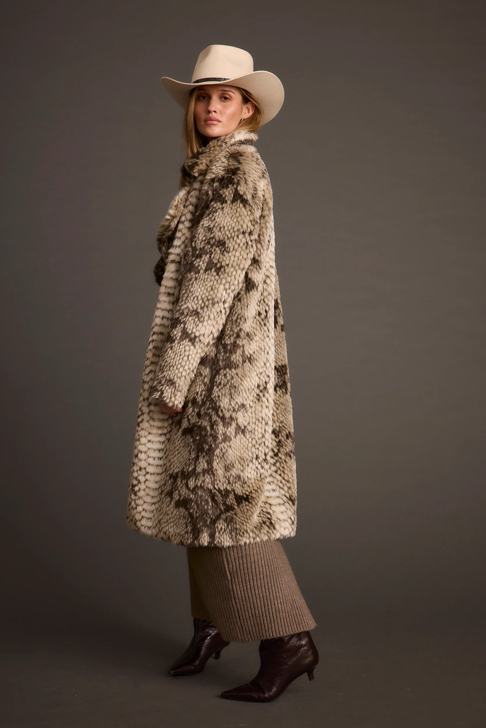 Vivienne Grey Snake Faux Fur Jacket - Image 6