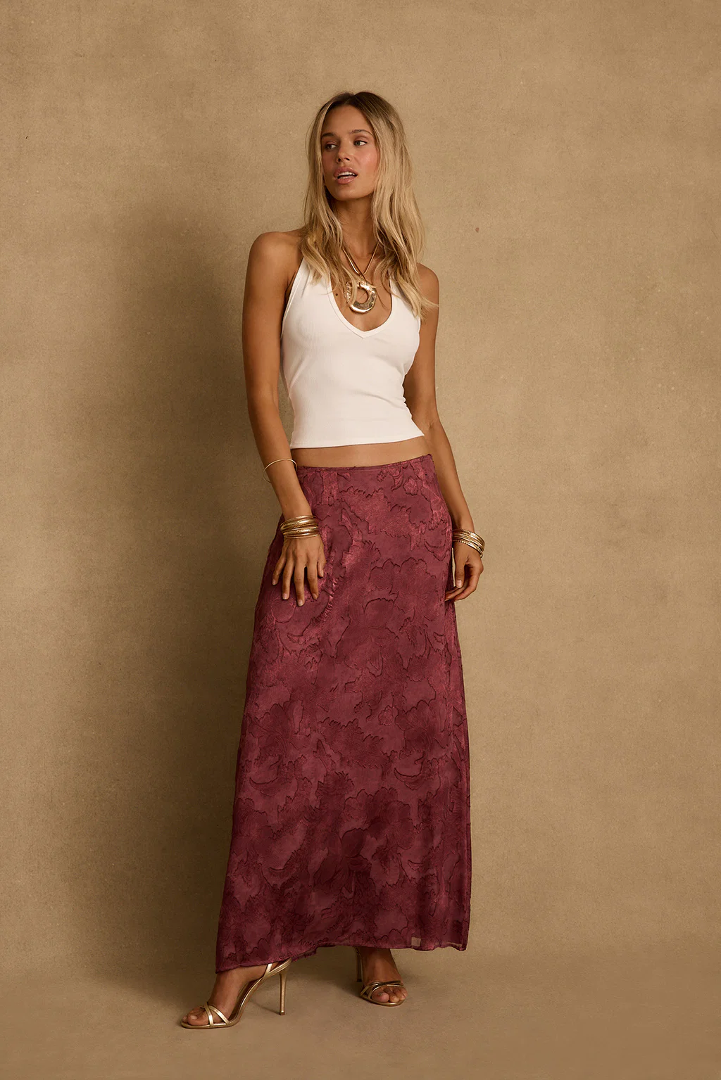 Waverly Mulberry Maxi Skirt - Image 2