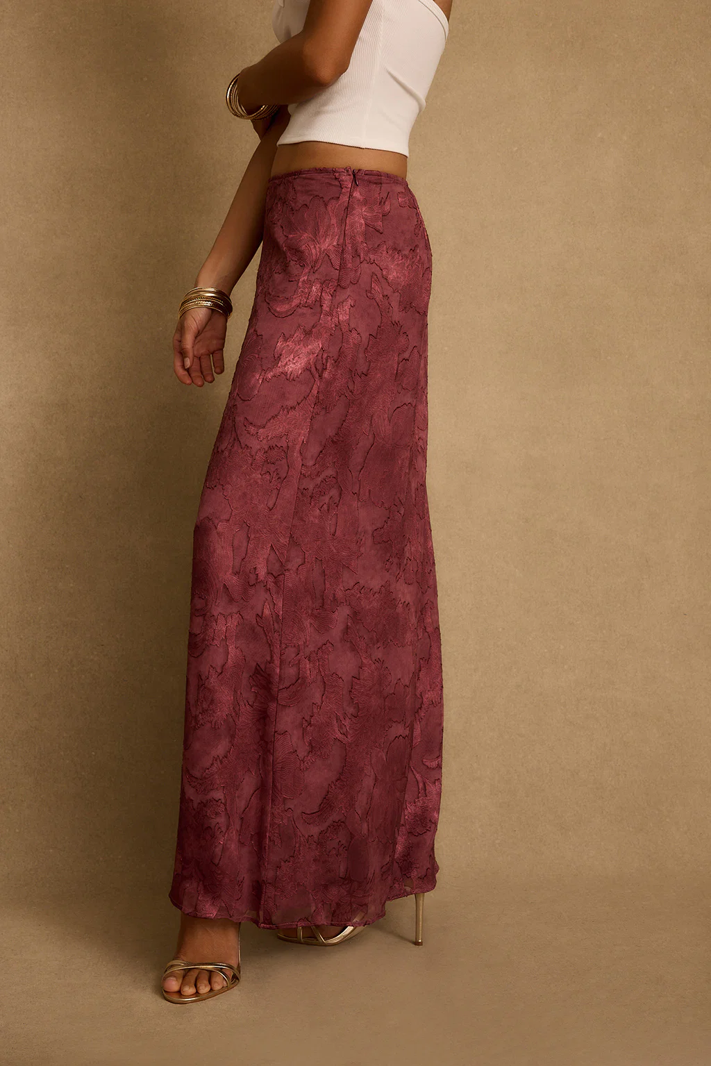 Waverly Mulberry Maxi Skirt - Image 3
