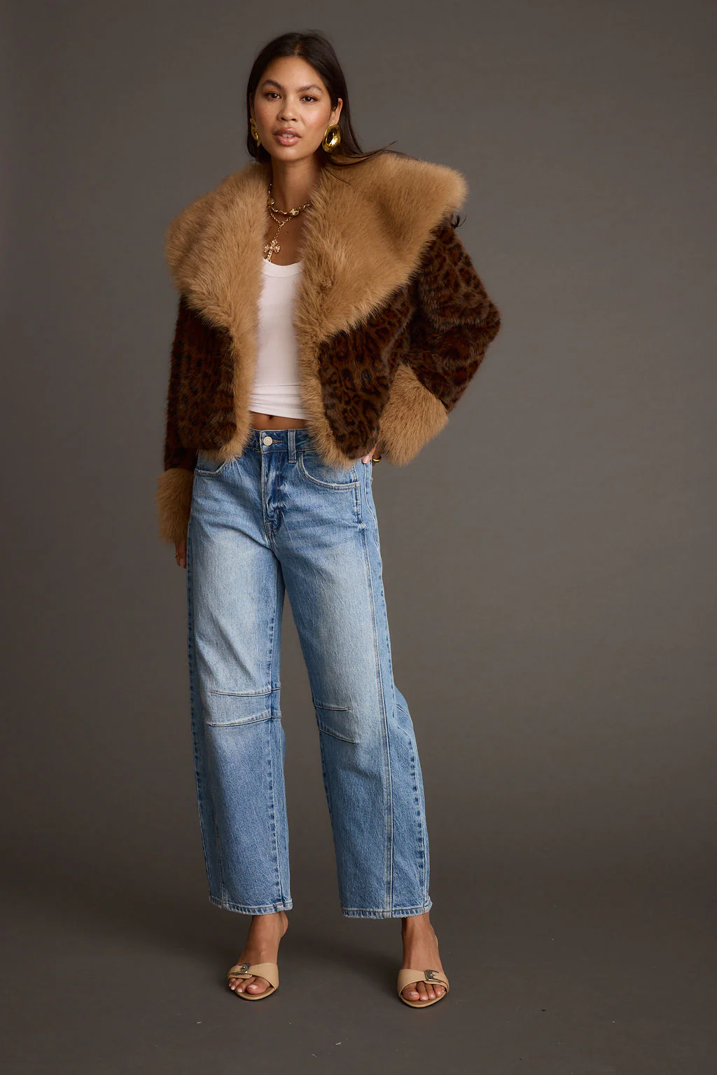 Wild Heart Leopard Faux Fur Cropped Jacket - Image 4
