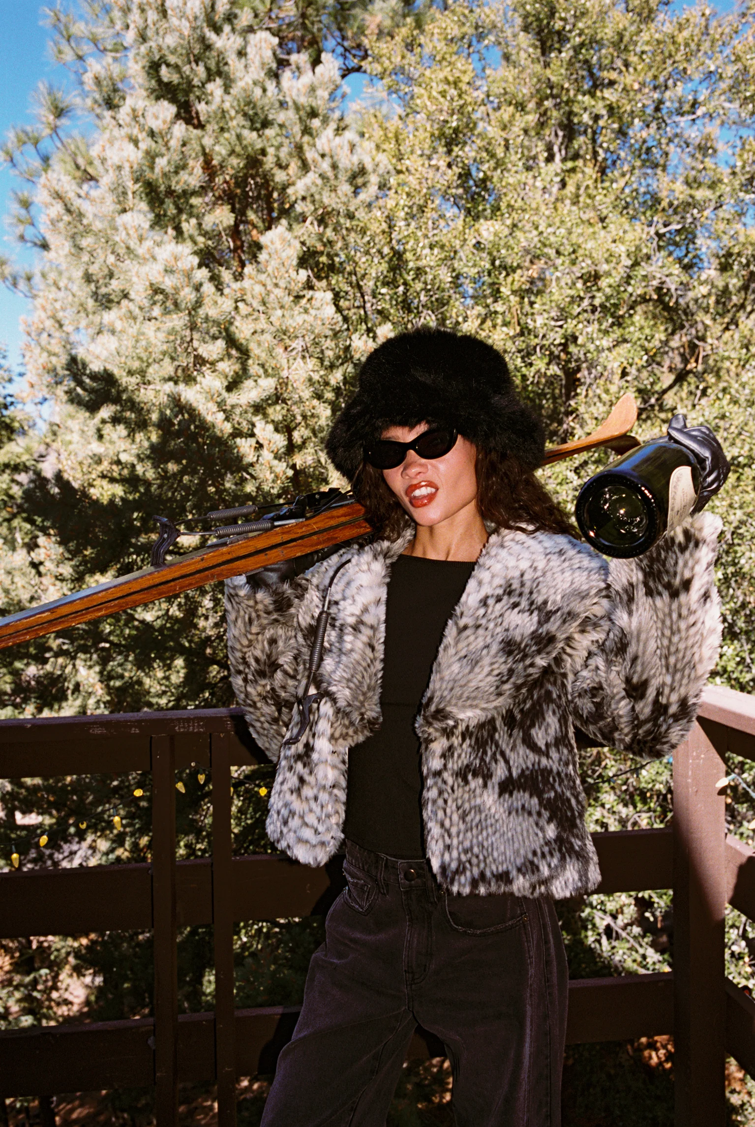 Wild Heart Snake Print Faux Fur Jacket - Image 8