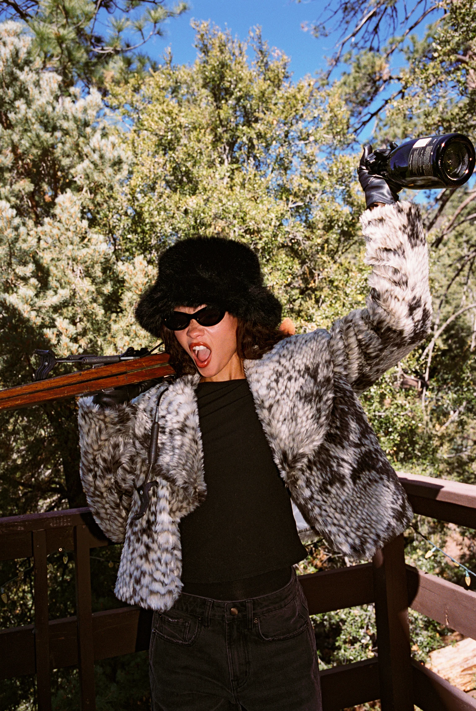 Wild Heart Snake Print Faux Fur Jacket - Image 9