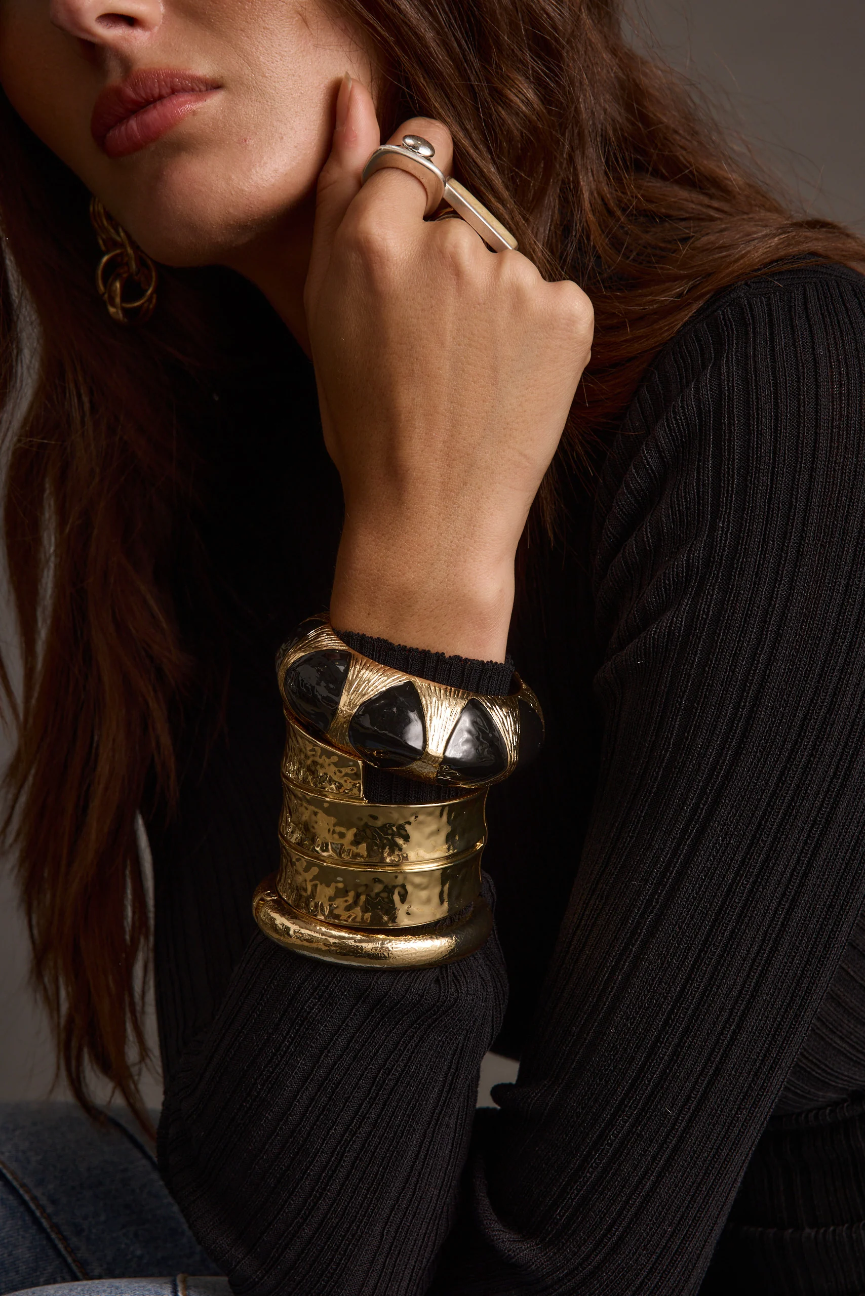 Yana Set of 3 Gold Bangles - Image 2