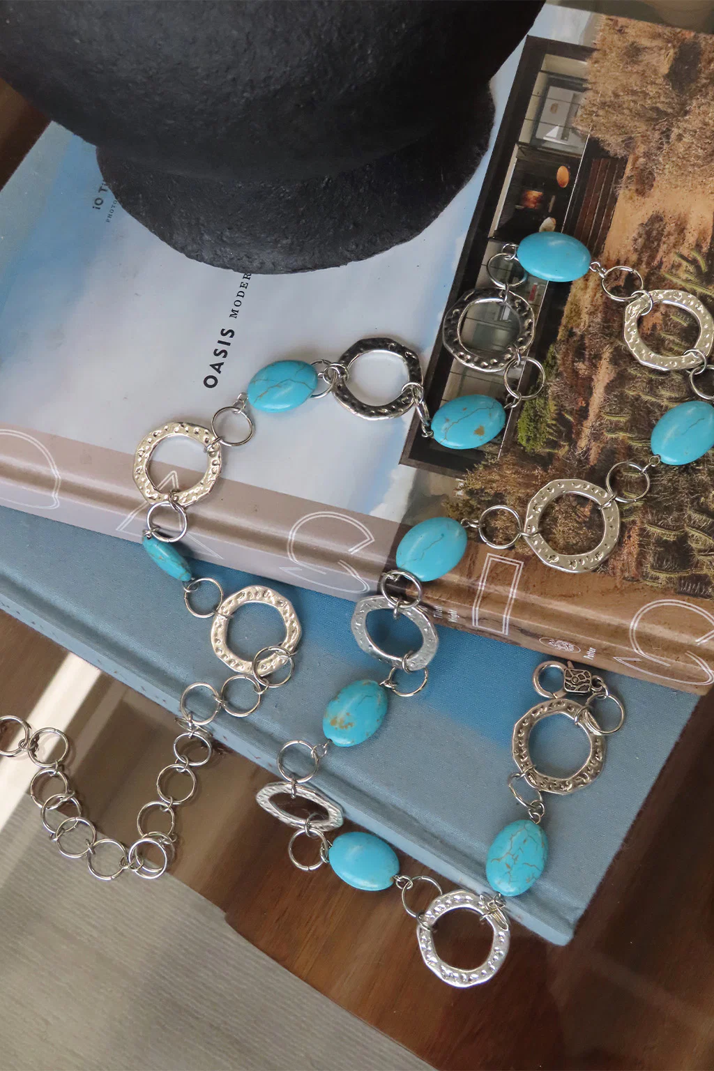 Zinnia Turquoise Silver Chain Belt - Image 2